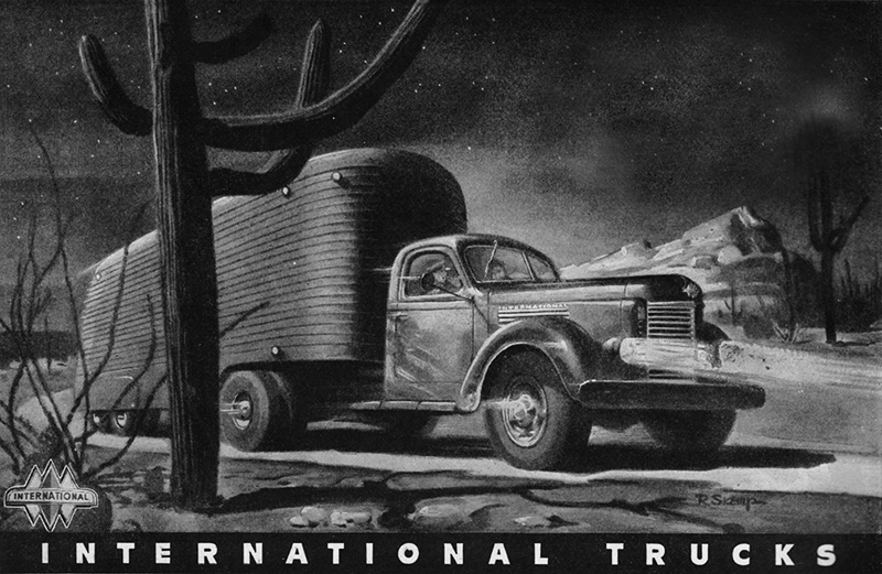 Internal Harvester semi-trailer truck